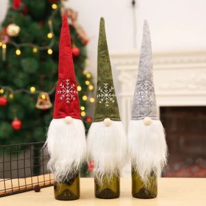 【On Sale】3Pcs ของประดับโต๊ะอาหารค่ำคริสมาสต์ปีใหม่แขนกระเป๋าครอบขวดไวน์คริสต์มาสสุดสร้างสรรค์