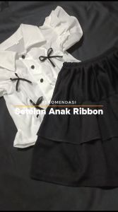 NATALIA - Setelan Daily Anak Perempuan Intan Ribbon / Fashion Oneset Baju Rok Korean Style Terbaru