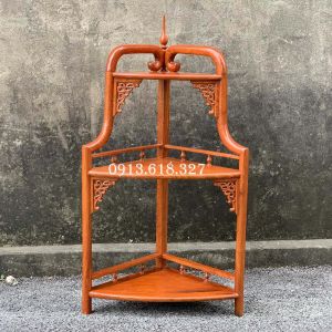 Kệ góc trang trí 3 tầng 40cm kê phòng khách gỗ hương Cao 100cm