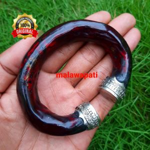 Gelang Akar Bahar Merah Bulat Super Model C Tembus Cahaya Variasi Ring Alpaka