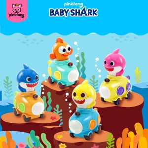 ToyStory Pinkfong Baby Shark Submarine Shape Rebound Car Push and Go Locket Car Pull Back Vehicle Toy Childrens Toys