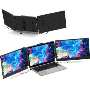 [Lightnice] OFIYAA S2 14" Triple Laptop Screen Extender FHD 1080P IPS Dual Portable Monitor for LaptopType-C Travel Laptop Monitor Extender with KickstandPlug and Play with Windows/Mac/Linux/PS5