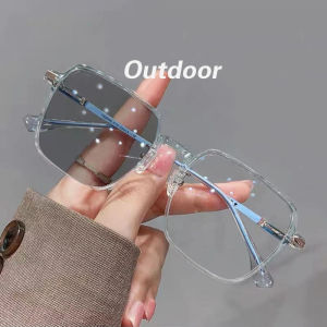Photochromic Reading Glasses for Women Fashionable Presbyopia Glasses Large Frame Ultra Light Anti Blue Light Glasses
