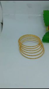GELANG KERONCONG MOTIF GARIS SPASI 6 PCS PERHIASAN WANITA ELEGAN