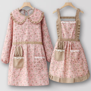 Princess Apron Kitchen Home Use Cover Young Style Long Sleeve Restaurant Work Uniform Female New High Aesthetic Value