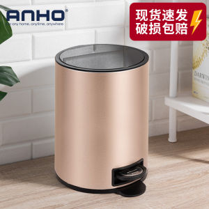 Large Size Stainless Steel Foot Pedal Trash Can for Home Use Kitchen Bathroom Living Room Bedroom Metal Dustbin round Shape