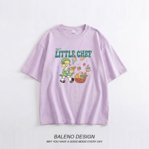 BALENO | Green Summer Short Sleeve Women T-Shirt Cotton