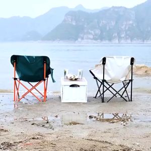 Kursi Pantai Lipat Portable Kursi Lipat Outdoor Kain Oxford Kursi Camping Bulat Moon