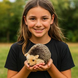 Lifelike Plush Hedgehog Doll 7.8 Inch Soft and Cute Simulation Hedgehog Animal Model Childrens Gift Birthday Party Decoration