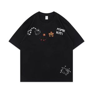 Áo Thun Cotton 100% Thiết Kế Dễ Thương Cho Nữ Mặc Đi Làm Tay Ngắn Thường Ngày Thoải Mái Trang Phục Công Sở Mùa Hè