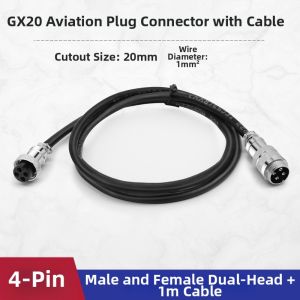 kuicc | Aircraft Plug Cable Dual Female Male Connectors GX20