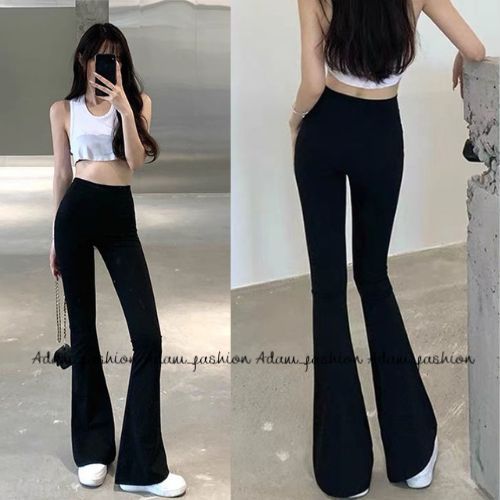 Quần ống loe nữ quần ống bas cạp cao có túi chất cotton co giản 4 chiều quần legging ống loe nữ lưng cao cạp thun tôn dáng Adam_fashion
