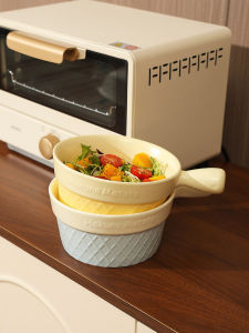 Bát Ăn Sáng Bằng Gốm Có Tay Cầm Ice Cream Bát Đựng Sữa Chua Bát Nướng Bát Mì Bát Trái Cây Chất Liệu Gốm Sứ Thiết Kế Hàn Quốc