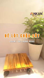 Đế Lót Chậu Cây ANKAN Hình Vuông Màu Vàng Nắng Chịu Tải 60Kg Di Chuyển Chậu Cây