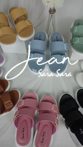 Sara Sara Jean Sandal Selop Wanita Casual Sendal Slop Cewek Ban Dua Sendal Selop Perempuan Gesper Model Platform Size 36-40