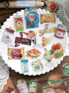 Weekend Store Pet Transparent Waterproof Snack Drinks Small Food Notebook Material Stickers Decorative Small Pattern Ins Style