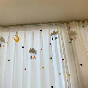 Adorable Plush Decorative Ball Pin Childrens Room Curtain Window Shade Accessories Embellishment Simple Modern Style China