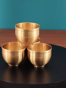 1 Pc Water Cups High-color Value of Pure Copper Small Wine Cups All Brass Traditional High-end Household Tea Cups Water Cups