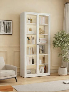 Dustproof Stylish Steel Bookcase Storage Cabinet