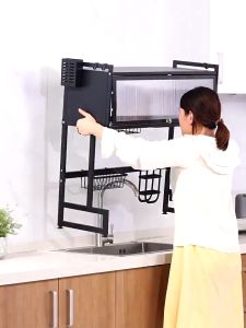 DIODIY Dish Rack Cabinet With Cover Plate/Sink Organizer Drainer Kitchen Organizer Plate Drying Rack