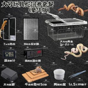 Pet Climbing Feeding Package Toy Snake Palace Keeping Feeding Package Ceratophrys Eyelash Horn Snail Anti-Escape Belt Heating Mat Dedicated