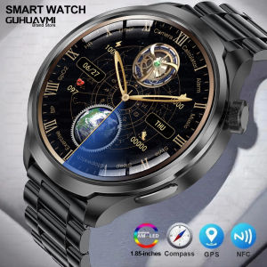 2025 New Military GPS Sports Smart Watches Man 1.85 AMOLED Screen Compass Altimeter Heart Rate BP NFC Bluetooth Call Smart Watch