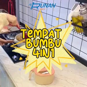 Tempat Bumbu Dapur 4 Slot Wadah Gula Garam Merica Seasoning Jar 4in1