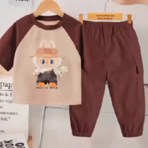 Setelan Baju Anak Pakaian Anak Perempuan Cargo Terbaruu Dengan Motif Labubu