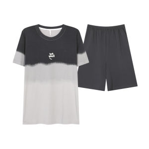 Bộ đồ ngủ nam MiiOW bằng cotton mỏng tay ngắn quần short rộng rãi và thoải mái