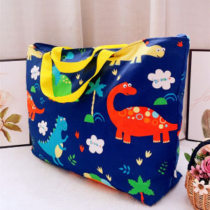 Pure Cotton Childrens Cartoon Duvet Storage Bag Health Eco-friendly Cotton Canvas Nap Blanket Bag Dormitory Bedding Organizer