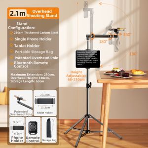 xiaotian | Multifunctional Tripod with Fill Light Multi-position Telescopic Stand for Live Streaming Photo and Video