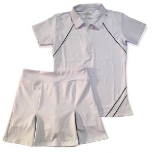 SV002 - Set váy chơi golf tennis cầu lông: váy xếp ly phối màu (có 2 túi trong) kèm áo cổ trụ dây kéo vải thun lạnh 4 chiều siêu cấp