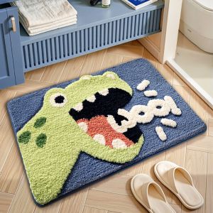 VIKAMA Cartoon Dinosaur Pattern Bathroom Non Slip Water Absorbent Floor Mats Bedroom Living Room Household Carpet Home Decora