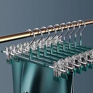Wardrobe Home Clothes Drying Rack Skirt Clip Seamless Stainless Steel Pants Clip Pants Drying Rack Hanging Underwear Rack
