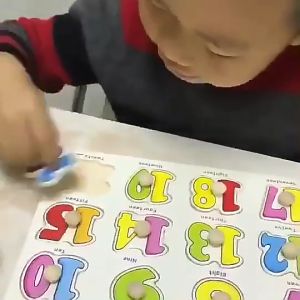 GU Puzzle Kayu Knob ABC Fruit dan Number Murah Chunky Puzzle Anak Kayu 3D Puzzle Huruf Buah dan Angka Jigsaw Wooden Edukasi