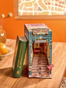 Rolife Miniature Model House DIY Assembly Toy Bookends Birthday Gift for Women Creative Wooden Building Model Static Model