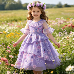 Children Ruffle Flower Summer Dress Girls Princess Dress Encanto Cosplay Costumes Kids Party Dresses Fancy Vacation Clothing