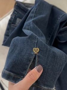 Quần Jeans Denim Ống Thẳng Cạp Cao Co Giãn Cho Nữ Cỡ Lớn Quần Ống Thẳng Nine Tube Phong Cách Xuân Thu Mới