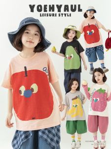 YOEHYAUL | Áo Thun Bé Gái Kích Cỡ Lớn Thoáng Khí Cotton