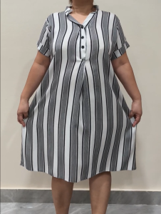Gloria Polo Dress Chinese Collar for Plus Size XL to 3XL