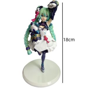 Bandai | Hatsune Miku Desktop Cute Action Figure 18cm Neko T-Shirt Ver. Anime Figurine Kawaii Girl Model Toy Gift