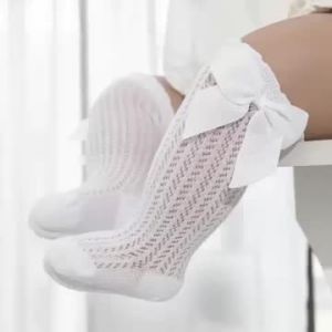 Tất Bé Gái 0-24 Tháng Tuổi Tập Đi Nơ Cotton Lưới Ren Công Chúa Tất Dài Mùa Hè Thường Ngày Đan Trẻ Sơ Sinh Tất Cao Đến Đầu Gối