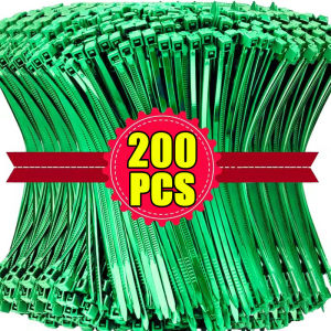 400PCS Self-locking Nylon Tie Reusable Cable Zip Band Green Nylon Cable Tie Plastic Wire Zip Ties Fastening Wraps Strap for Home Garden Plant Fasten Tools