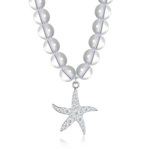 Mặt Dây Chuyền Sao Biển Moissanite JIUZUAN Mạ Bạc S925 Vàng Trắng 18K Đánh Bóng Trang Sức Cưới Đeo Hàng Ngày Trang Sức Cao Cấp