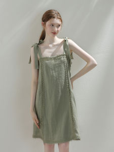 XEXZ | ชุดนอนลินินสีขาวเซ็กซี่สไตล์ฝรั่งเศส ชุดนอนผู้หญิง ชุดนอนฤดูร้อน ชุดนอนผ้าลูกไม้ ชุดนอนในบ้าน ชุดนอนผ้าลินิน ชุดนอนผ้าลินิน