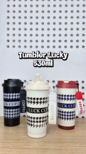 Tumbler Mug 2in1 Stainless Steel 530ml Tahan Panas Dingin / Tumbler Lucky Cup