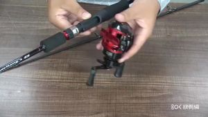 Fishing Rod Set with Water Drop Reel Bass Combo Rubber Frog Lure 18+1BB 7.2:1 Gear Ratio Reel for Anglers Fishing Enthusiasts