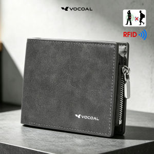 VOCOAL Mens Wallet RFID Blocking Protection Cash Slot Simple Short Wallet Soft PU Business Wallet Retro Wallet Multi-Card Position Wallets Travel Purses Coin Wallet