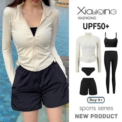 XIAZHIQING | Slimming Quick-Dry UV-Protective Long-Sleeve Long-Pants Two-Piece Swimming Suit Diving Suit