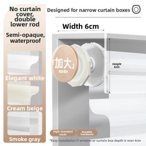 Privacy Light-Filtering Shower Curtain Soft Shutter Blind Bathroom Exclusive